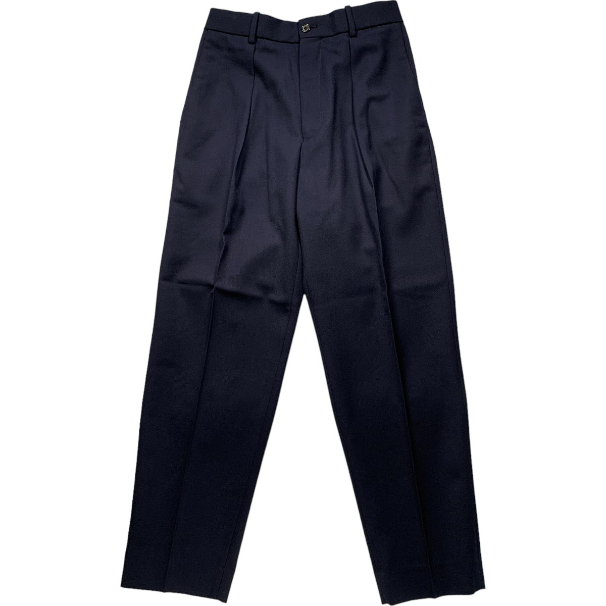 MARKAWARE <BR>PEGTOP TROUSERS - ORGANIC WOOL SURVIVAL CLOTH -(NAVY)