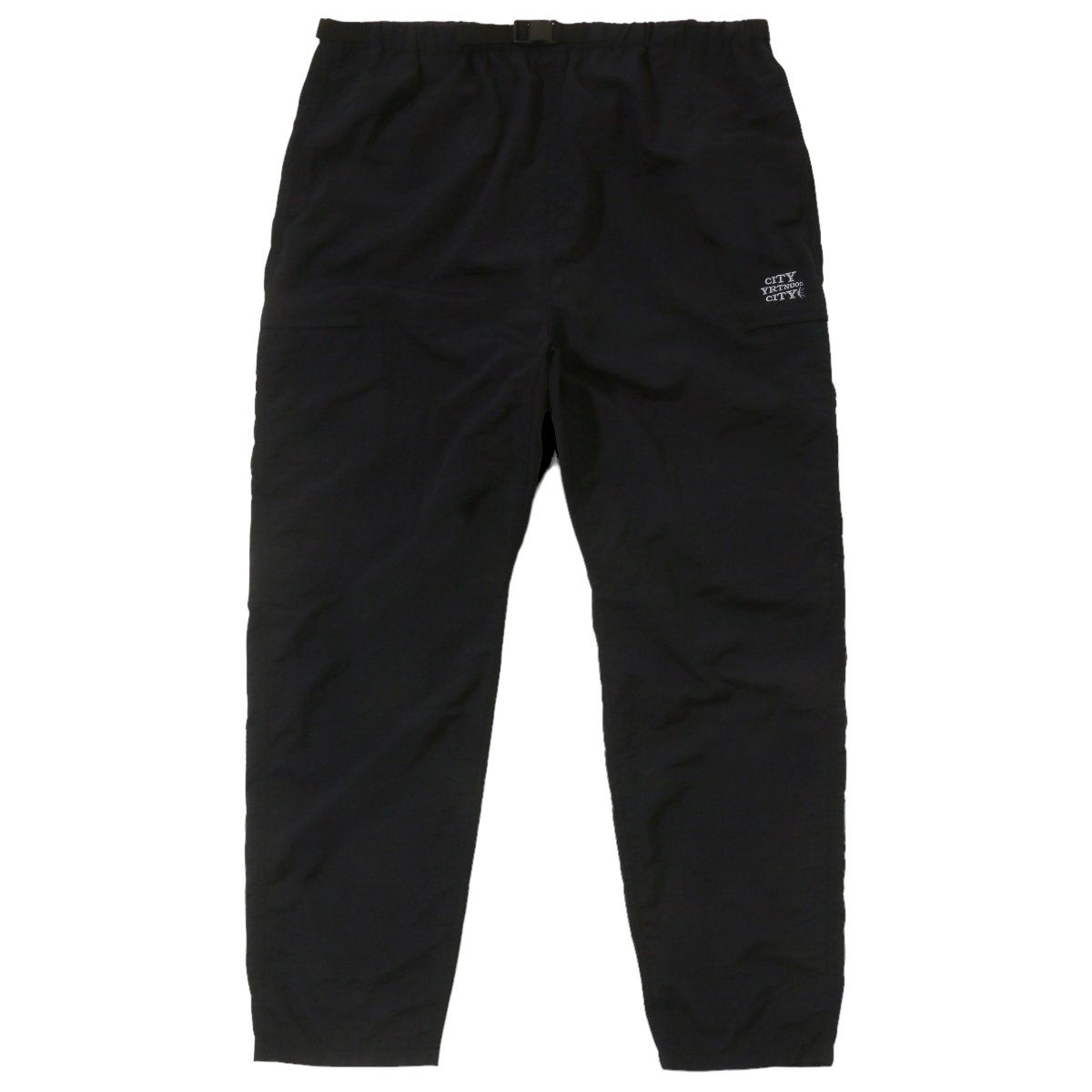 CITY COUNTRY CITY<BR>EMBROIDERED LOGO NYLON PANTS(BLACK)
