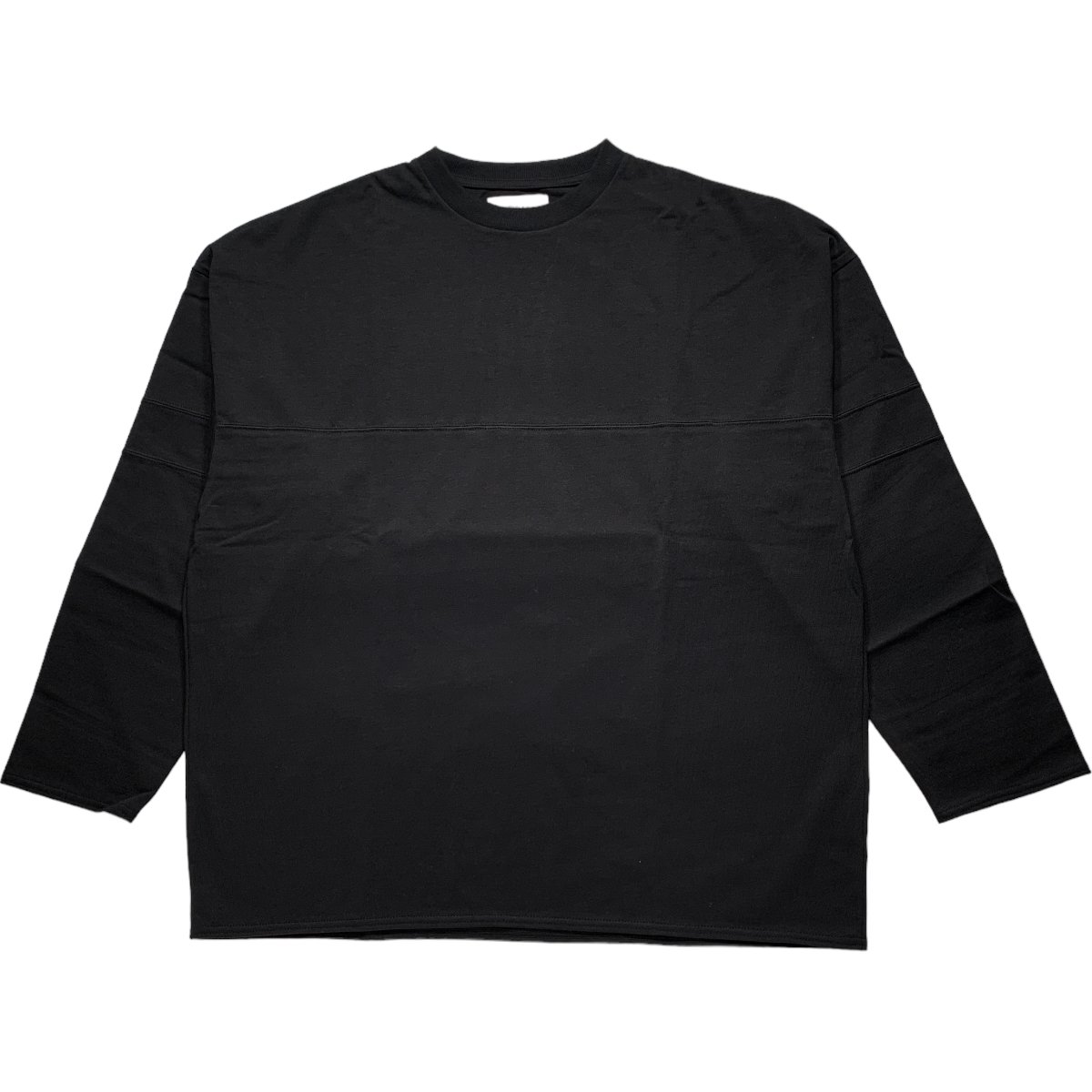 marka <BR>FOOTBALL TEE L/S - 14/- RECYCLE SUVIN ORGANIC COTTON KNIT -(BLACK)