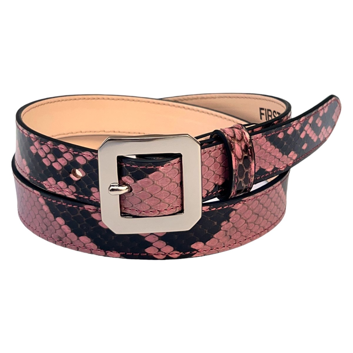 FIRSTRUST<BR>TRIBE / PYTHON LEATHER BELT | CHERRY BLOSSOMS