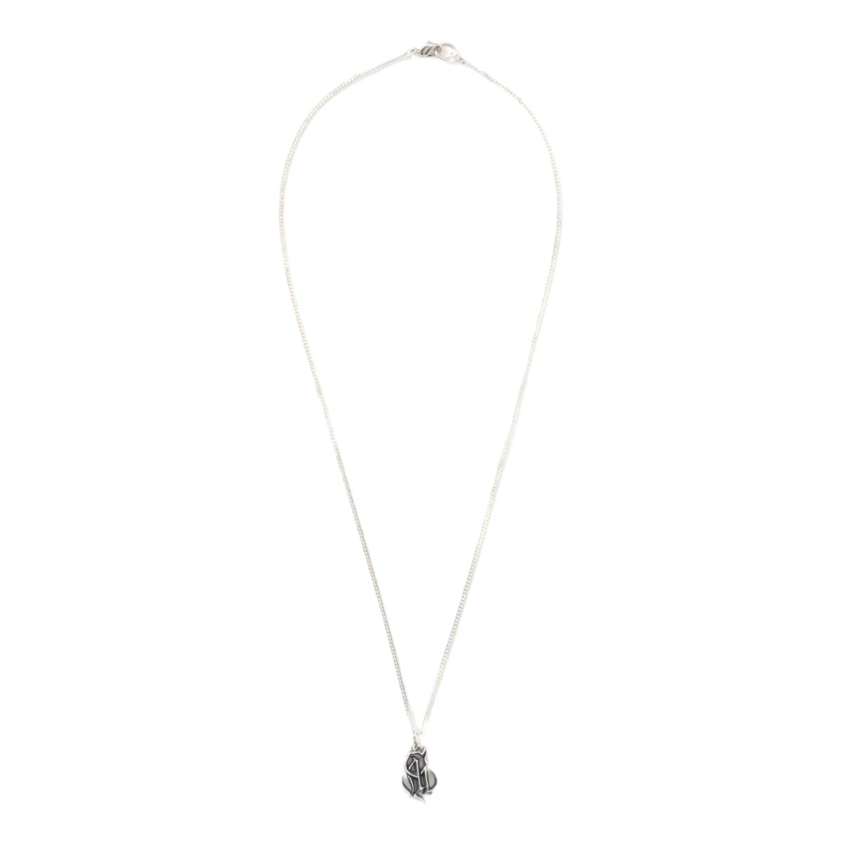 CALEE<BR>CAL NT LOGO SILVER NECKLACE