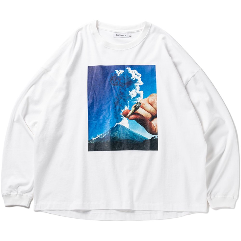 TIGHTBOOTH<BR>TBPR / VOLCANO L/S T-SHIRT(WHITE)