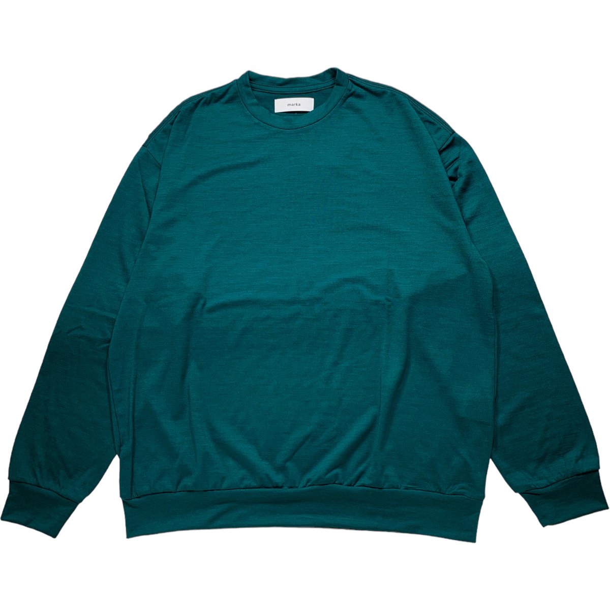 MARKA <BR>CREW NECK - 2/72 WOOL SINGLE JERSEY WASHABLE -(GREEN)