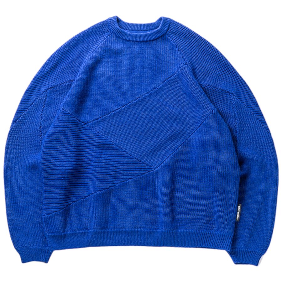 TIGHTBOOTH<BR>TBPR / SPLICE KNIT SWEATER(BLUE)