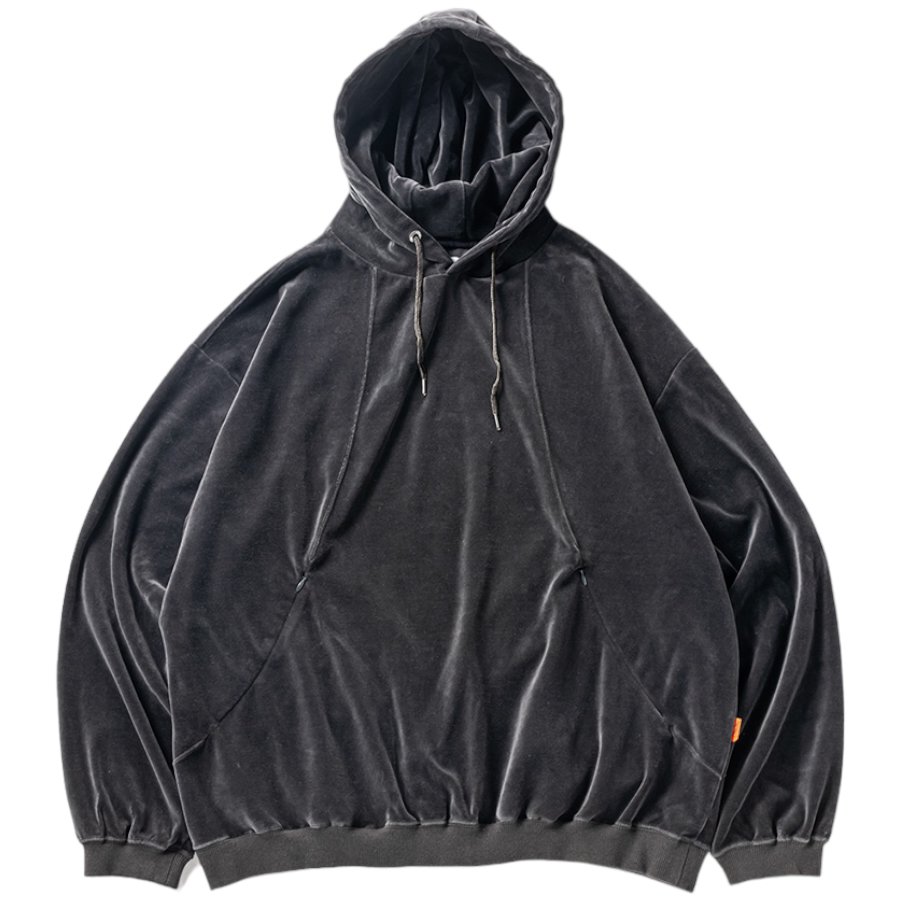 TIGHTBOOTH<BR>TBPR / VELOUR HOODIE(CHARCOAL)