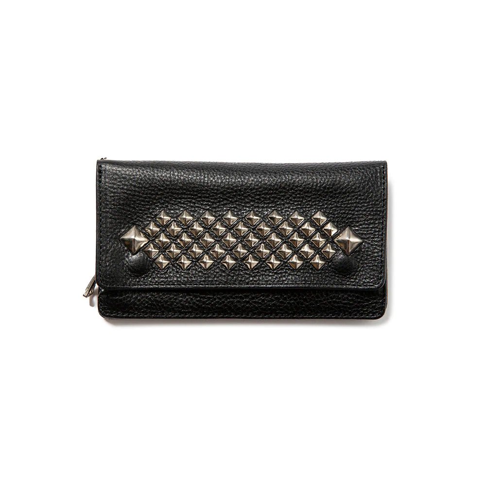 CALEE<BR>STUDS LEATHER LONG WALLET