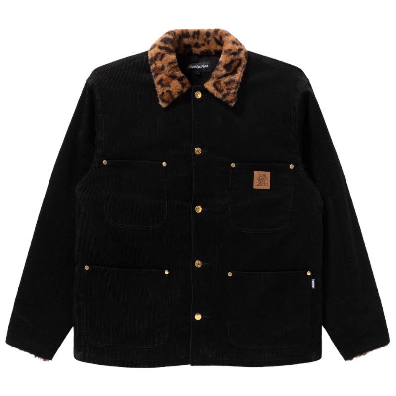 BlackEyePatch<BR>CORDUROY LEOPARD COLLARED COVERALL
