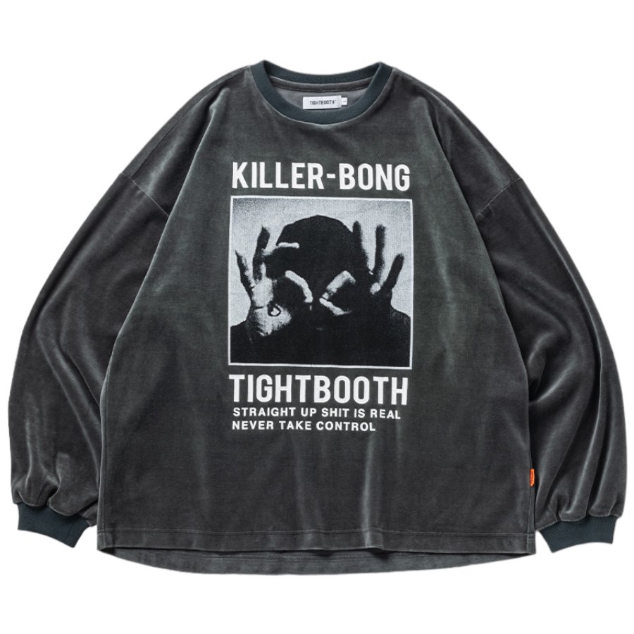 TIGHTBOOTH<BR>TBKB / HAND SIGH VELOUR LS(CHARCOAL)