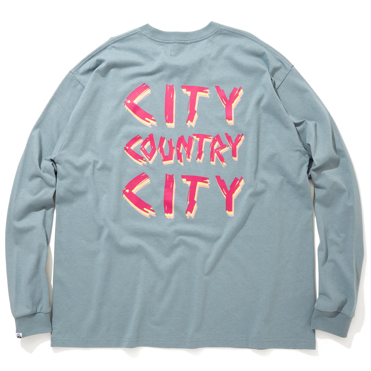 CITY COUNTRY CITY<BR>COTTON L/S T-SHIRT"CITY COUNTRY CITY"(DEEP BLUE)