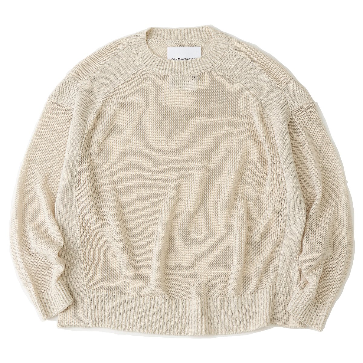 White Mountaineering<BR>LINEN KNIT PULLOVER(WHITE)