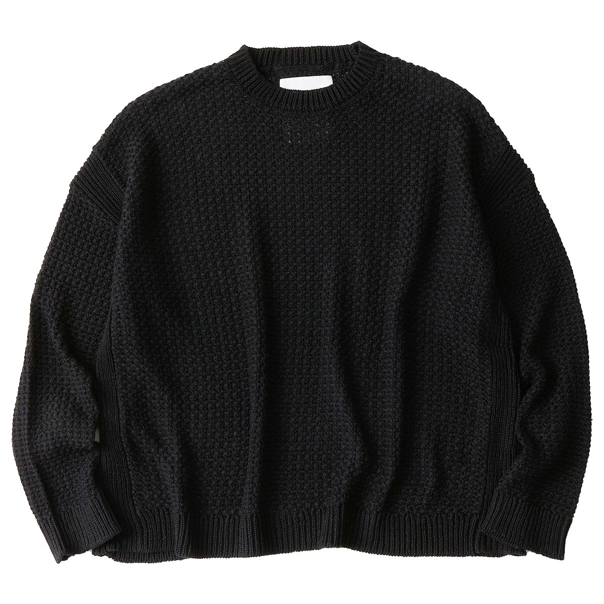 White Mountaineering<BR>LINEN KNIT PULLOVER(BLACK)