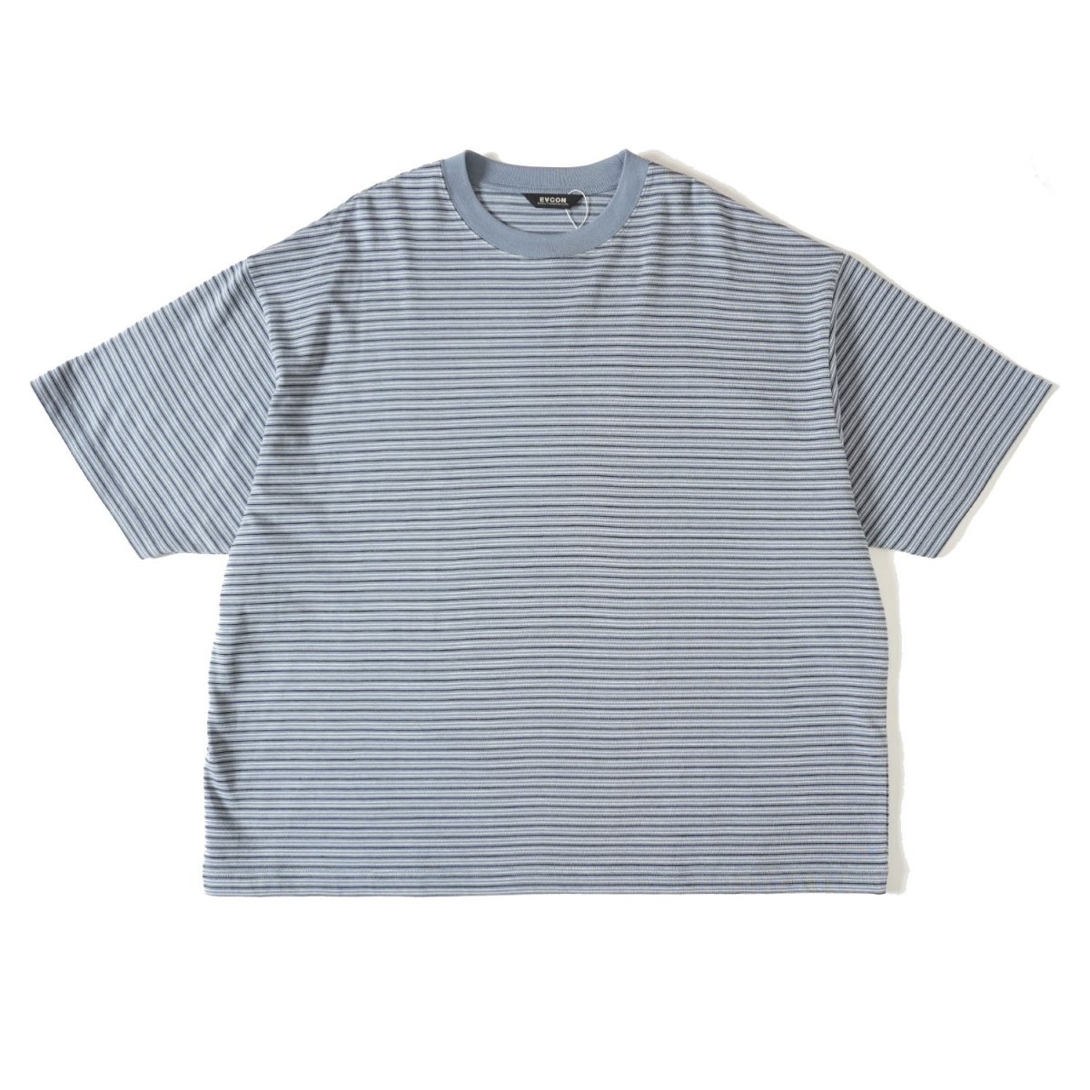 EVCON<BR>BORDER WIDE S/S T-SHIRT(BLUE)