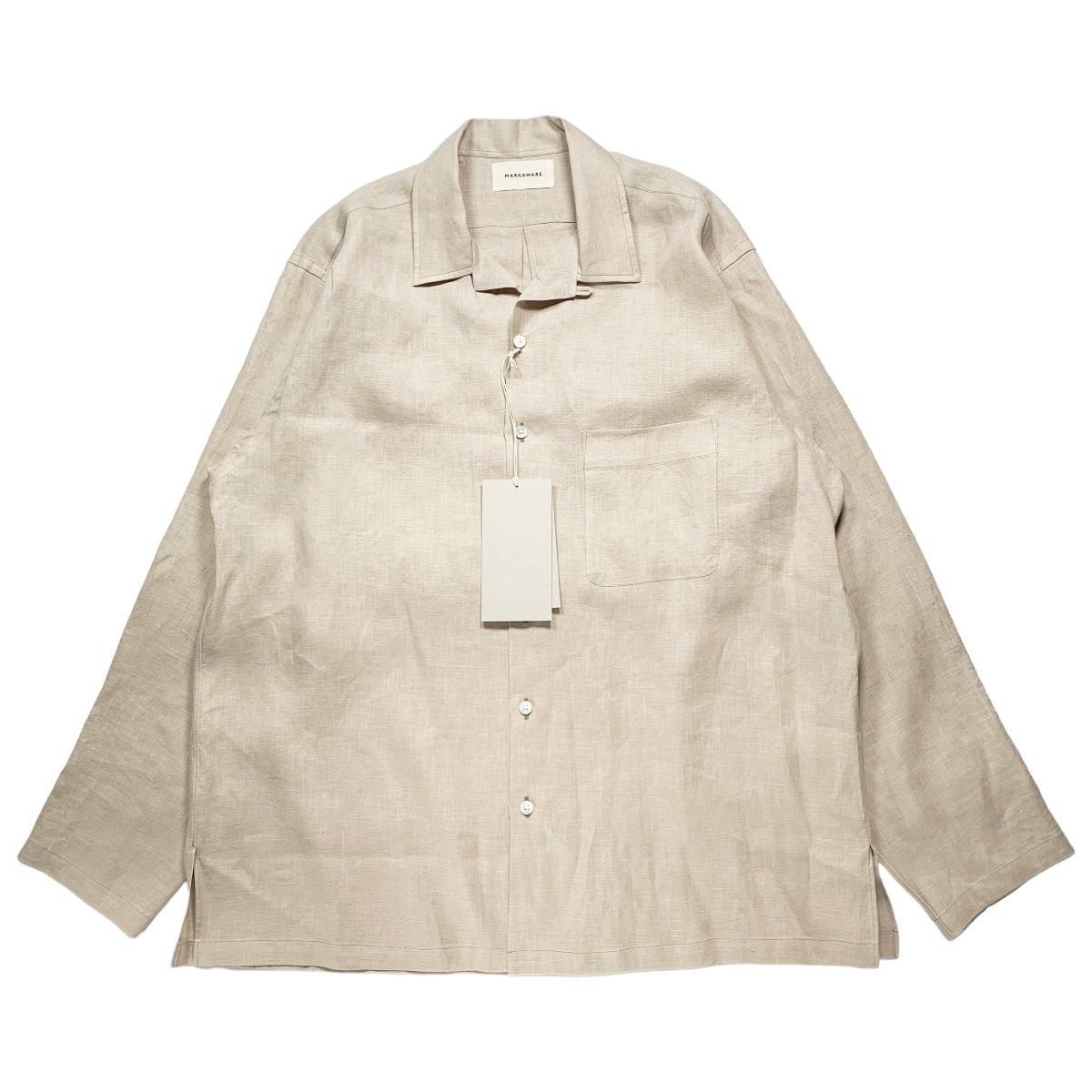 トップス ber MARKAWARE [A24A-16SH01C] MARKAWARE]OPEN COLLAR HEMP SHIRT L/S/TAUPE(A24A-16SH01C) – R&Co.