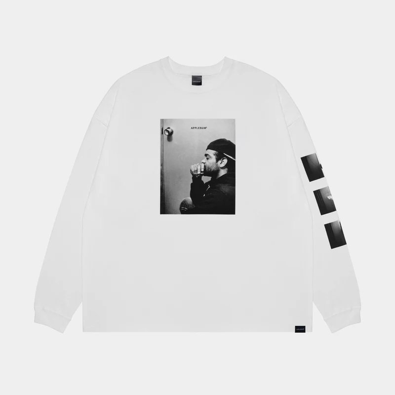 APPLEBUM<BR>"JJ" L/S T-SHIRT(White)