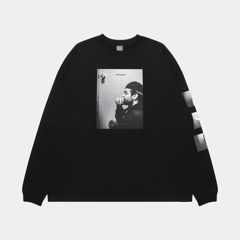 APPLEBUM<BR>"JJ" L/S T-SHIRT(Black)