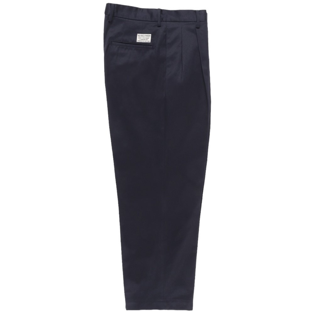 WACKOMARIA<BR>DOUBLE PLEATED CHINO TROUSERS(NAVY)