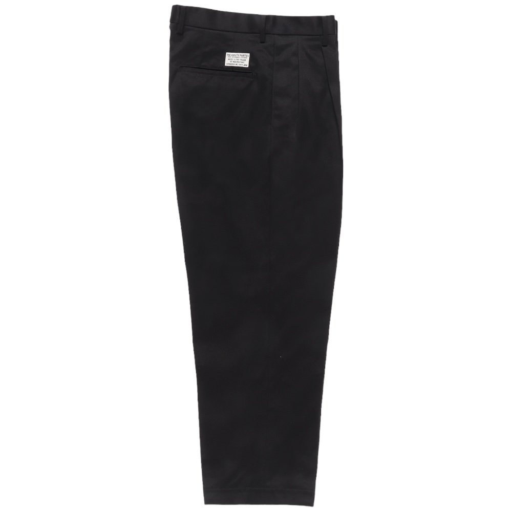 WACKOMARIA<BR>DOUBLE PLEATED CHINO TROUSERS(BLACK)