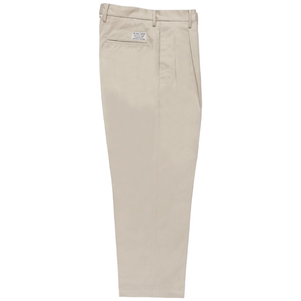 WACKOMARIA<BR>DOUBLE PLEATED CHINO TROUSERS(L-BEIGE)