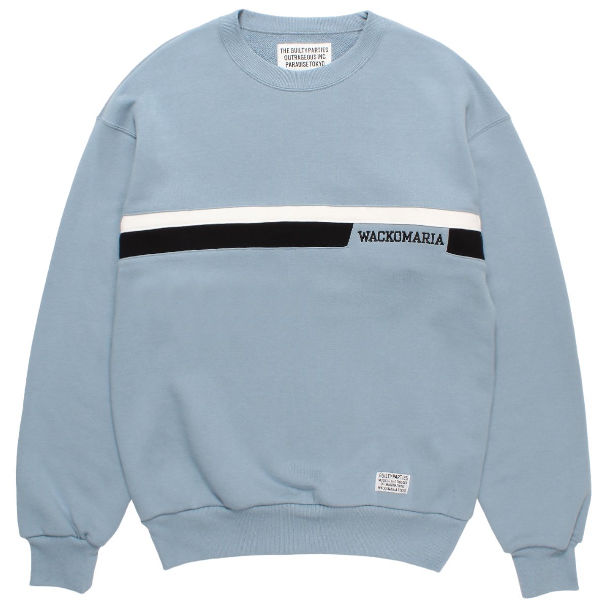 WACKOMARIA<BR>MIDDLE WEIGHT CREW NECK SWEAT SHIRT(TYPE-3)(BLUE)