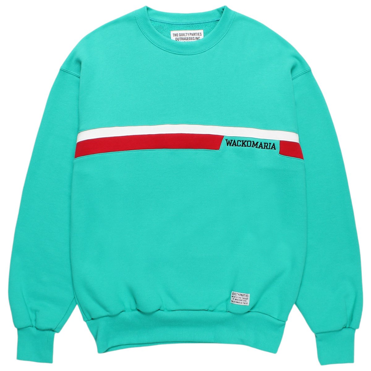 WACKOMARIA<BR>MIDDLE WEIGHT CREW NECK SWEAT SHIRT(TYPE-3)(TURQUISE)