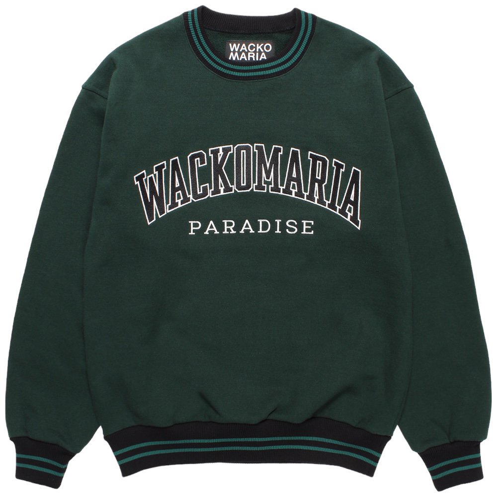 WACKOMARIA<BR>HEAVY WEIGHT CREW NECK SWEAT SHIRT(TYPE-1)(GREEN)