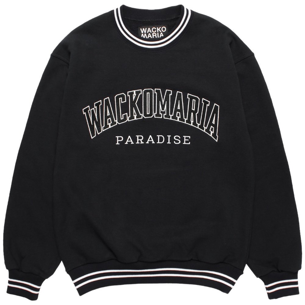 WACKOMARIA<BR>HEAVY WEIGHT CREW NECK SWEAT SHIRT(TYPE-1)(BLACK)