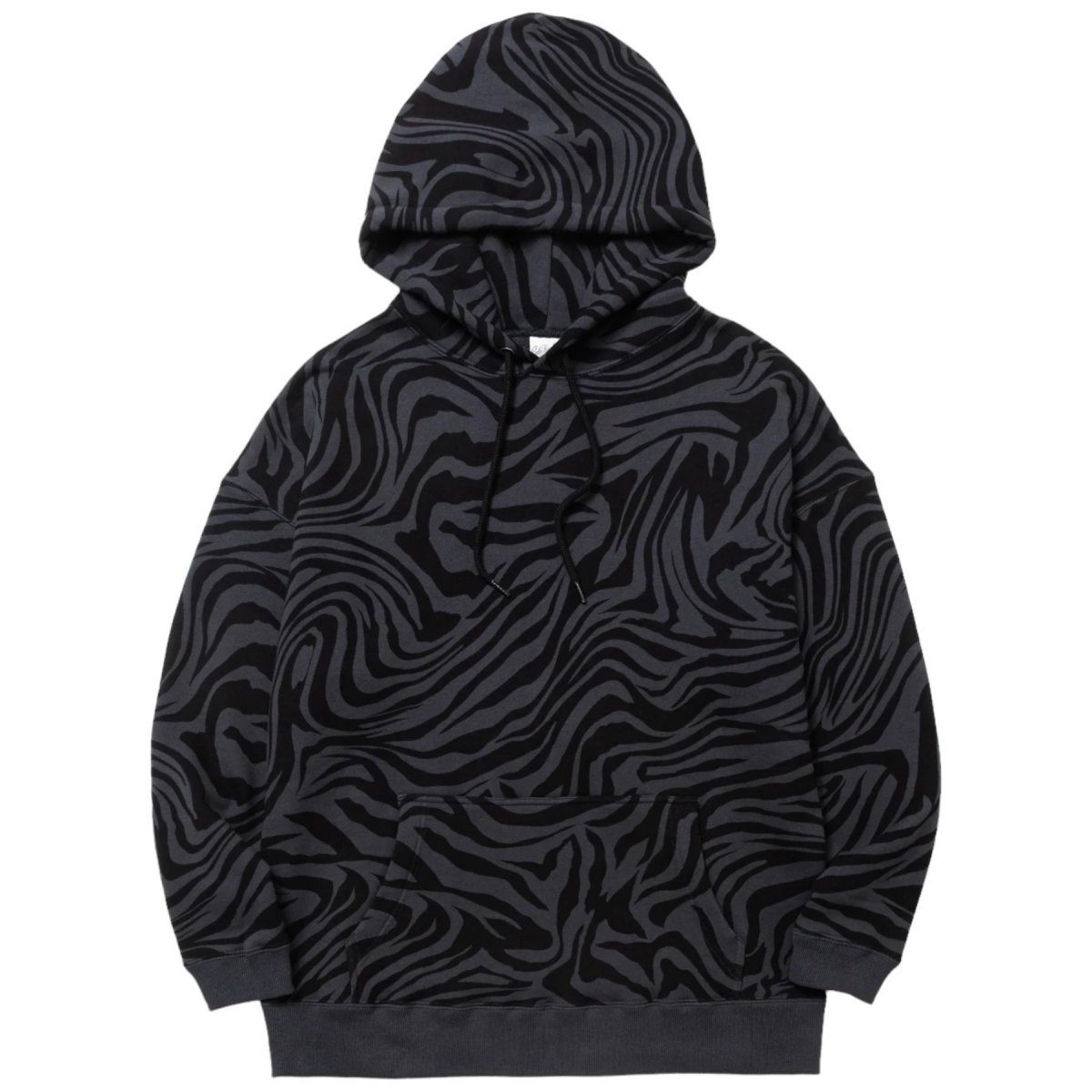 CALEE<BR>ZEBRA DROP PULLOVER HOODIE