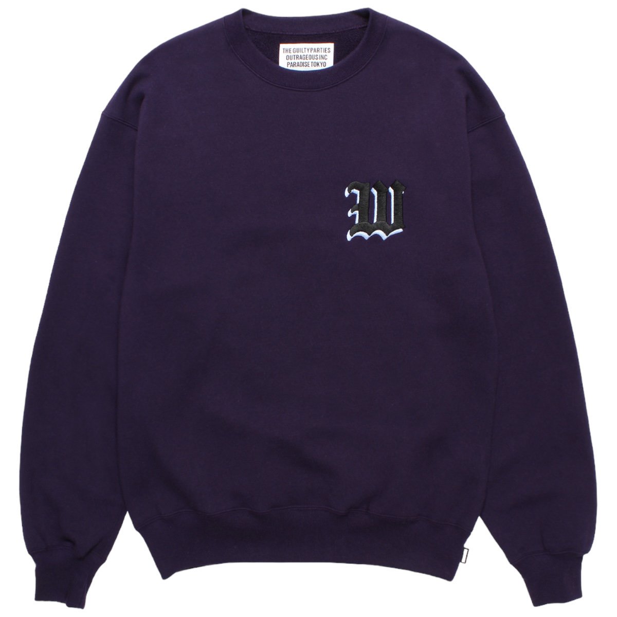 WACKOMARIA<BR>MIDDLE WEIGHT CREW NECK SWEAT SHIRT(TYPE-2)(PURPLE)