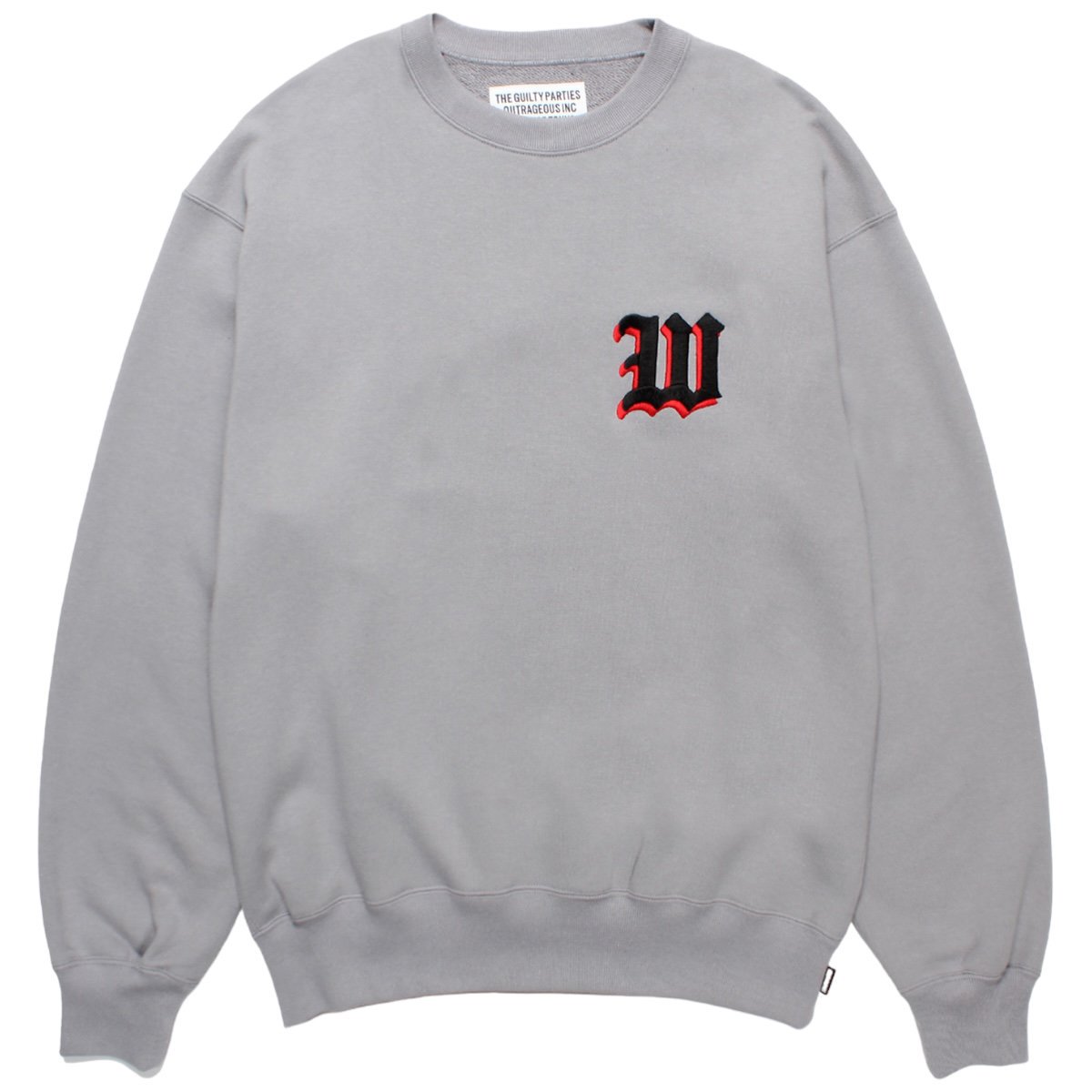 WACKOMARIA<BR>MIDDLE WEIGHT CREW NECK SWEAT SHIRT(TYPE-2)(GRAY)