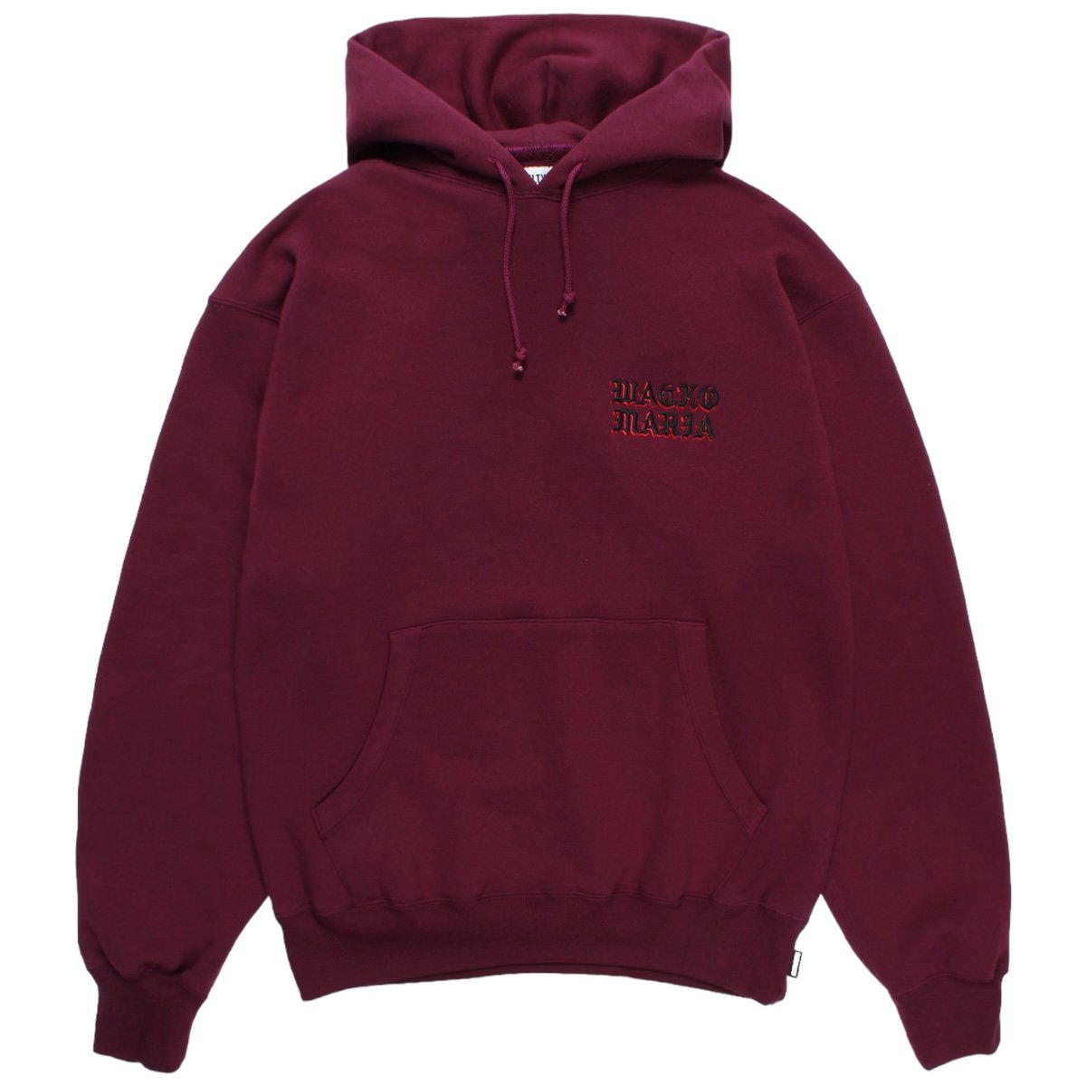 WACKOMARIA<BR>MIDDLE WEIGHT PULLOVER HOODED SWEAT SHIRT(TYPE-2)(BURGUNDY)