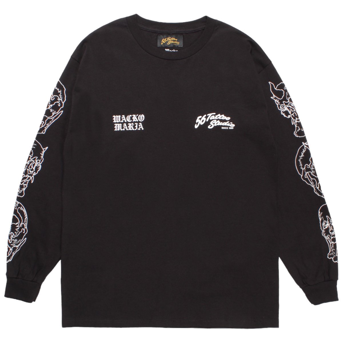 WACKOMARIA<BR>56 TATOO STUDIO / CREW NECK LONG SLEEVE T-SHIRT(BLACK)