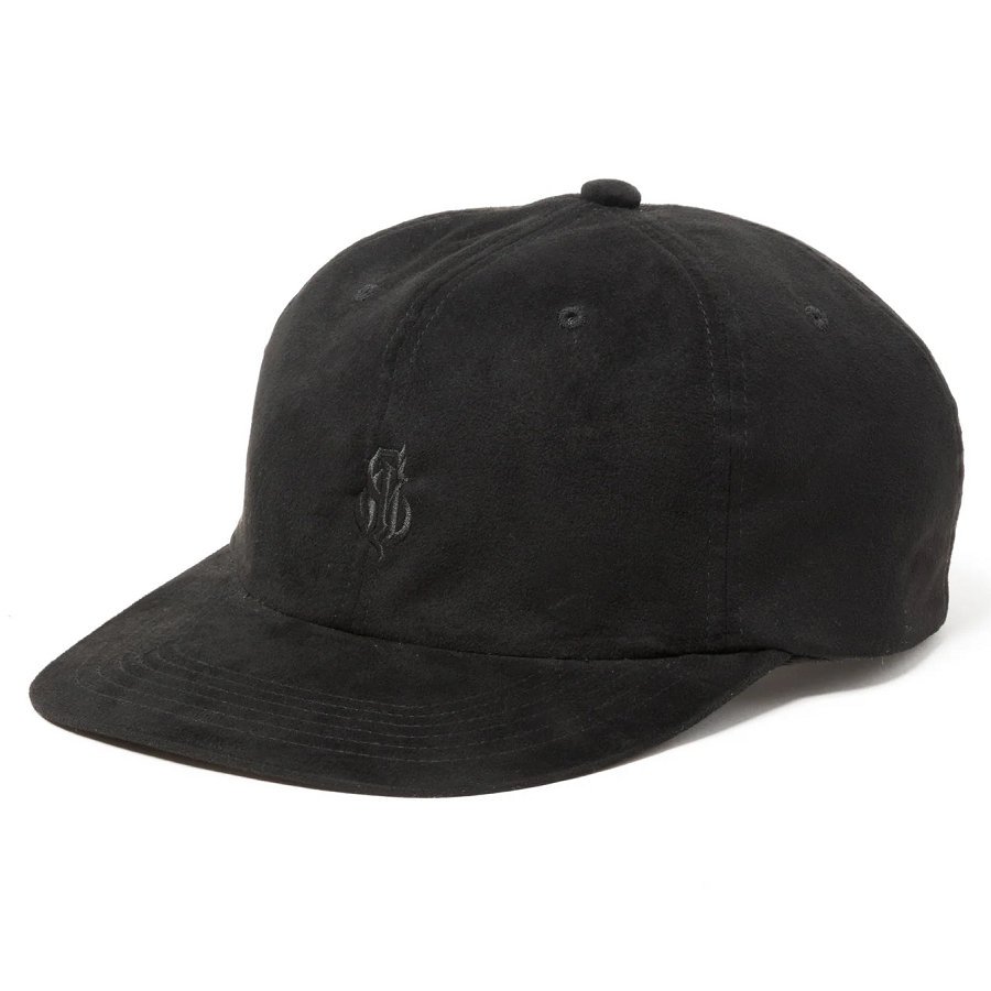 CALEE<BR>FAUX SUEDE CAP(BLACK)