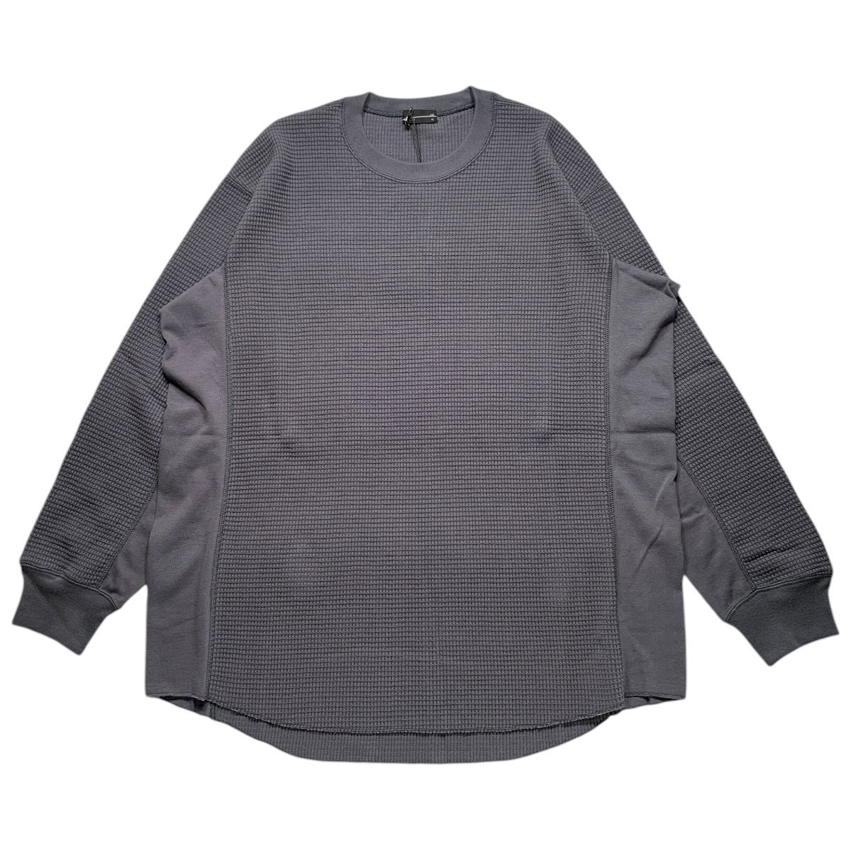 LAD MUSICIAN <BR>THERMAL CREW NECK PULLOVER(DARK BLUE GRAY)