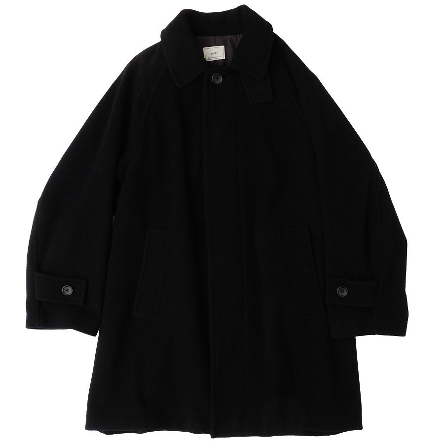 EVCON<BR>Wool Stain Collar Half Coat(BLACK)