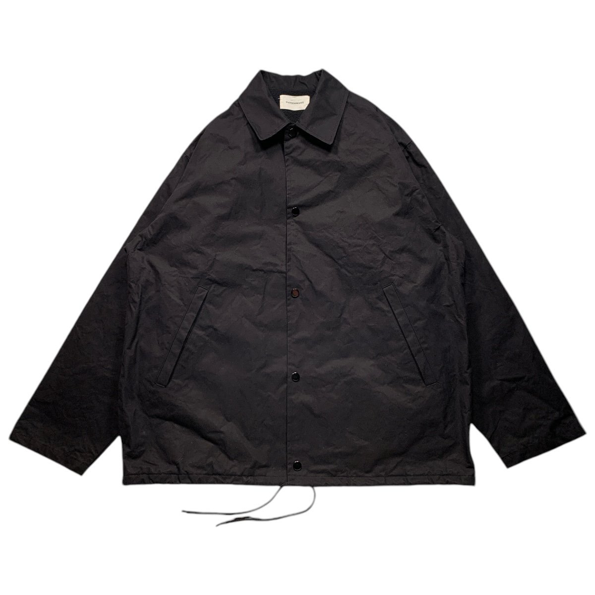 MARKAWARE<BR>COACH JACKET - ORGANIC COTTON HEAVY ALL WEATHER CLOTH -(BLACK)