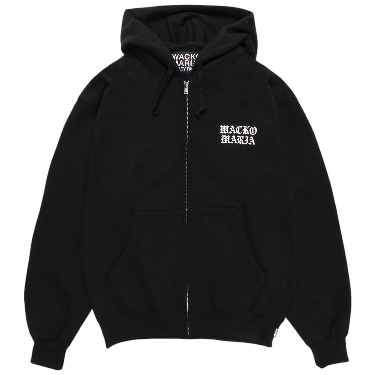 WACKOMARIA<BR>HEAVY WEIGHT FULL ZIP HOODED SWEAT SHIRT(TYPE-2)(BLACK)