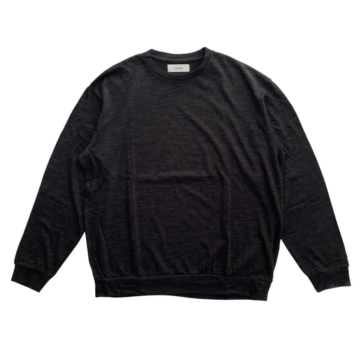 marka <BR>CREW NECK - SUPER 120's WOOL COTTON KNIT -