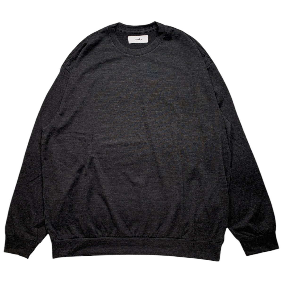 marka <BR>CREW NECK - 2/72 WOOL SINGLE JERSEY WASHABLE -(TOP CHARCOAL)