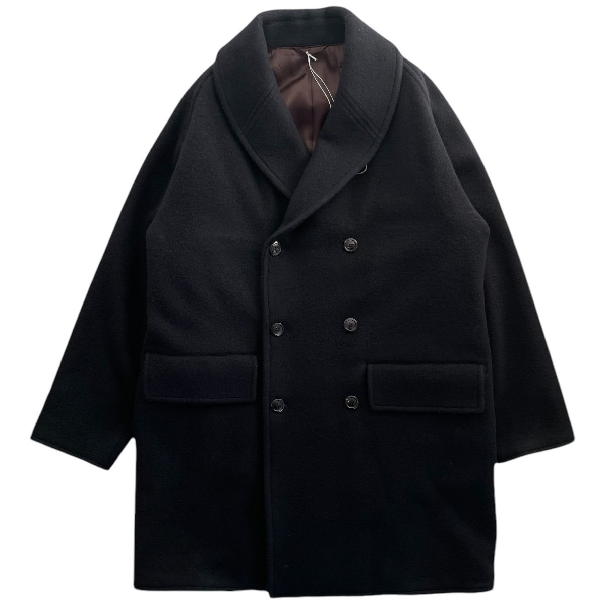 marka<BR>PUFFED SHAWL COLLAR COAT - SUPER 130'S WOOL NAPPING -