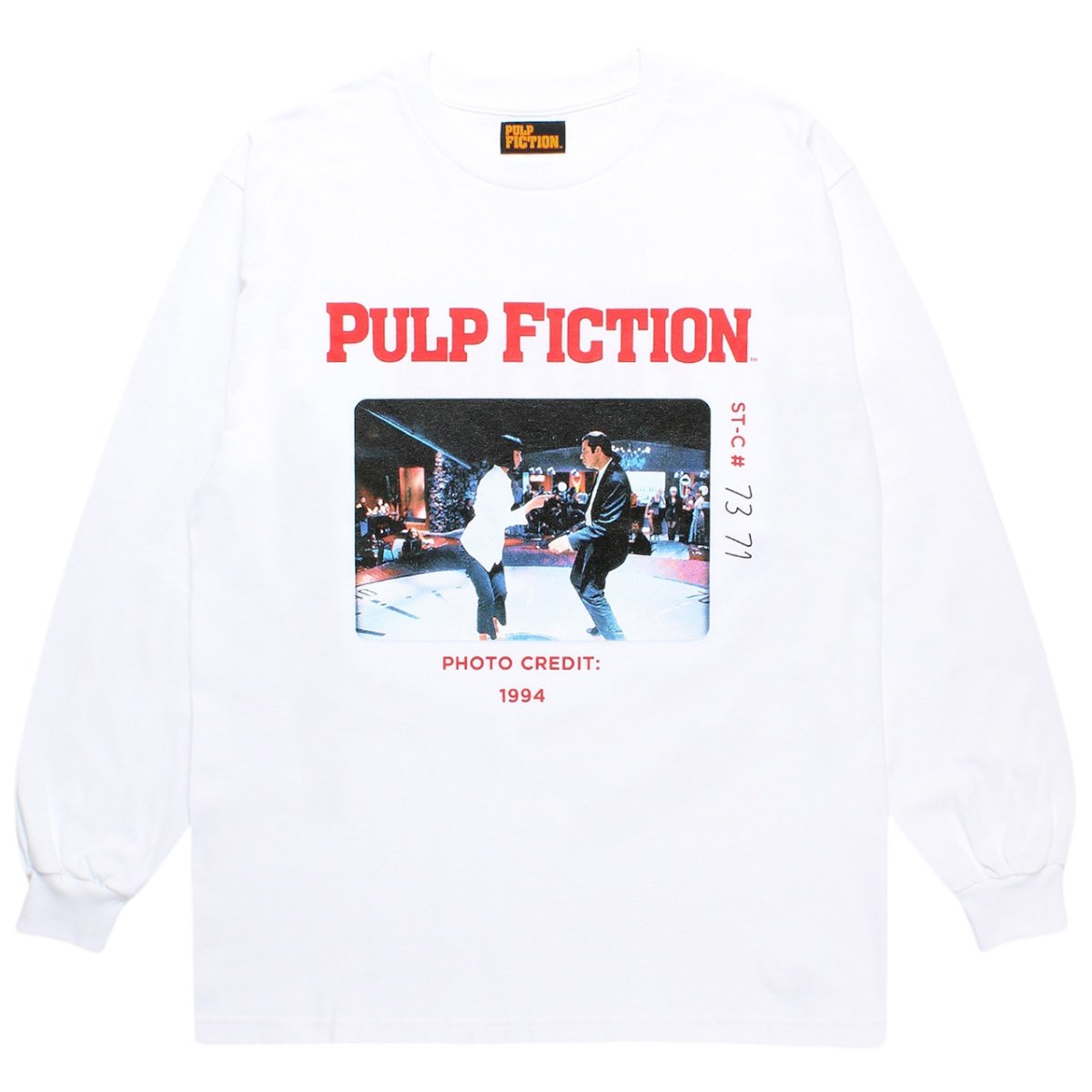 WACKOMARIA<BR>PULP FICTION / CREW NECK LONG SLEEVE T-SHIRT(TYPE-1)(WHITE)