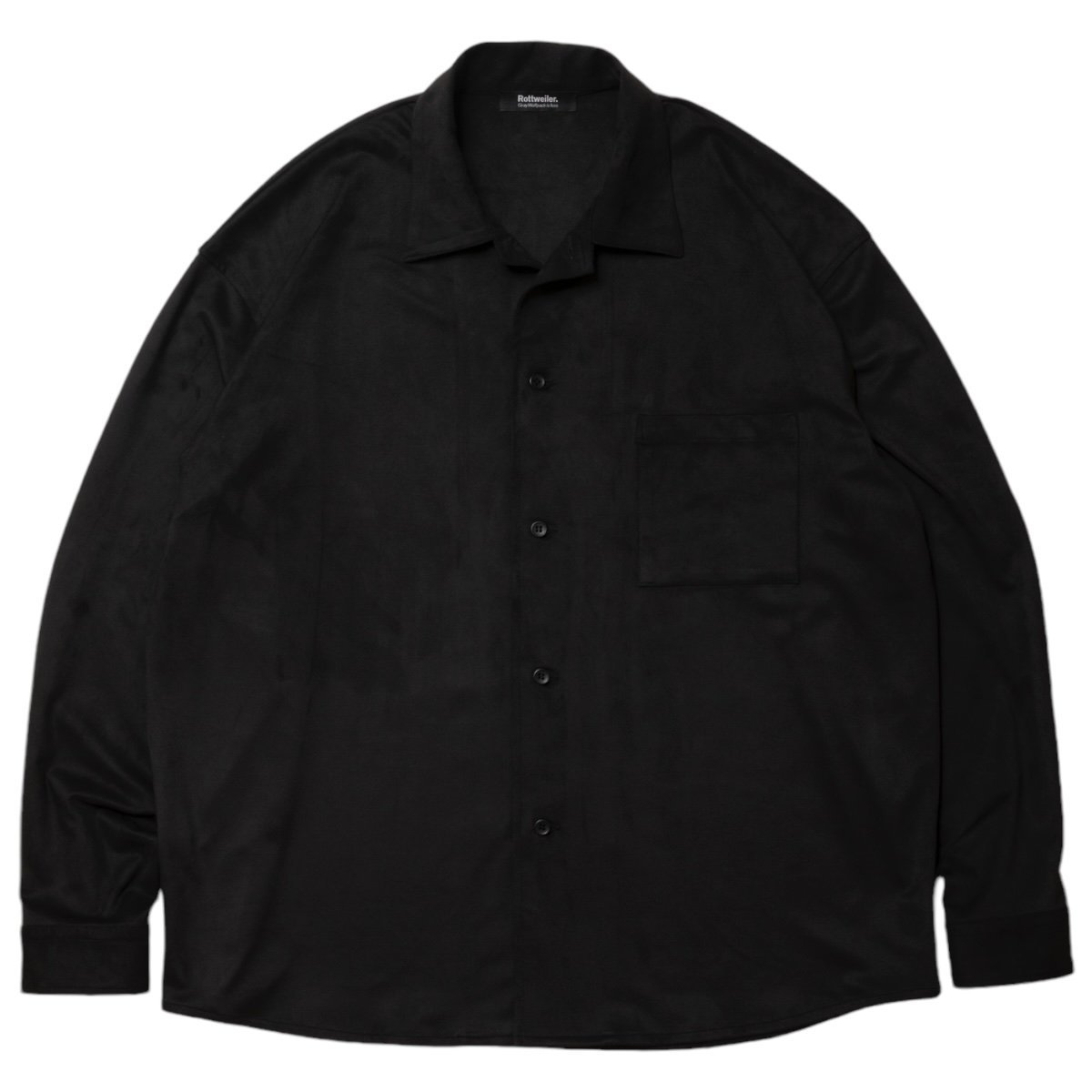 ROTTWEILER <BR>R9 F.SUEDE OPEN COLLAR SHIRT