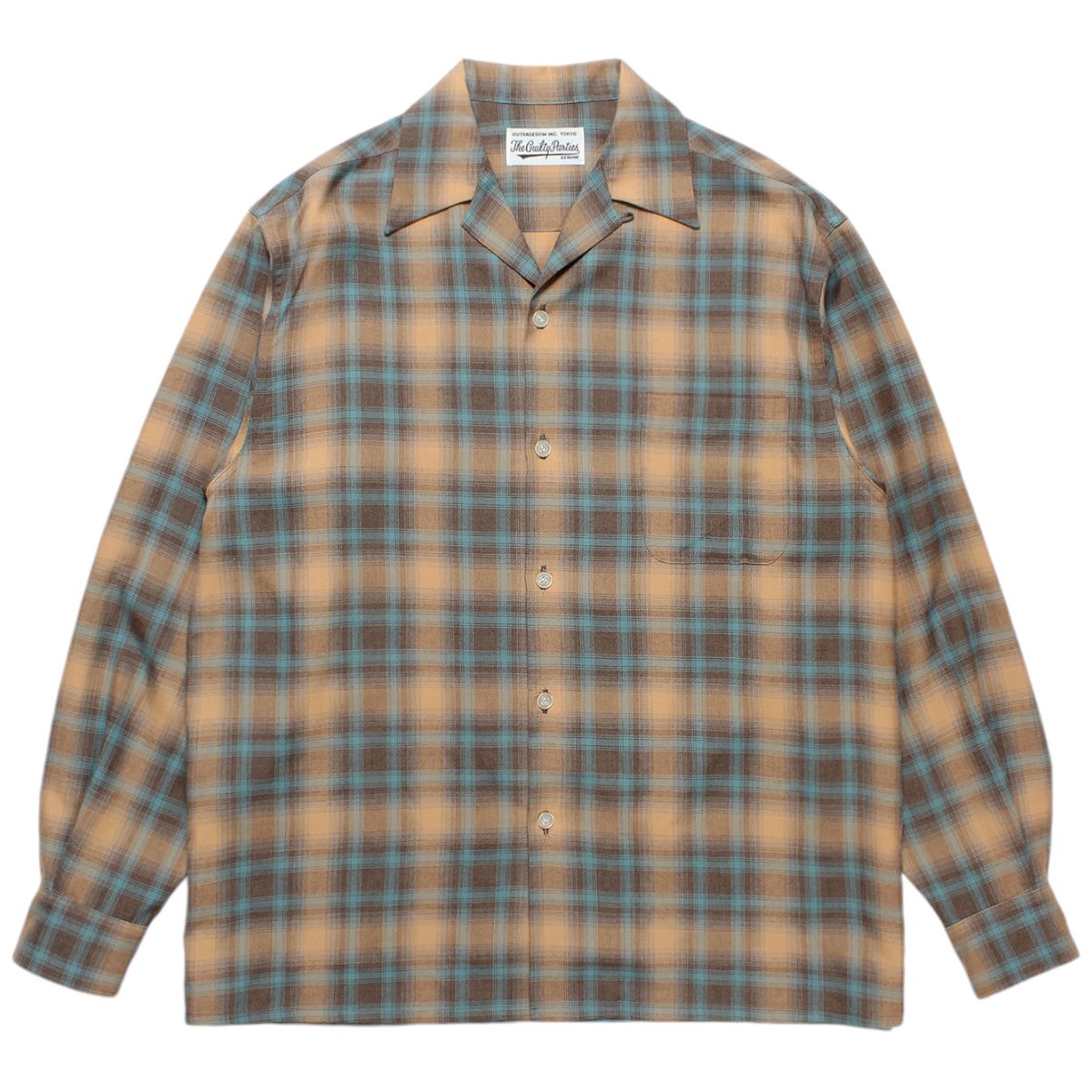 WACKOMARIA《ワコマリア》OMBRE CHECK OPEN COLLAR SHIRT L/S(TYPE-2)(24FW-WMS-OC02) |  公式通販 | BlackSheep【ブラックシープ】Official Online Store