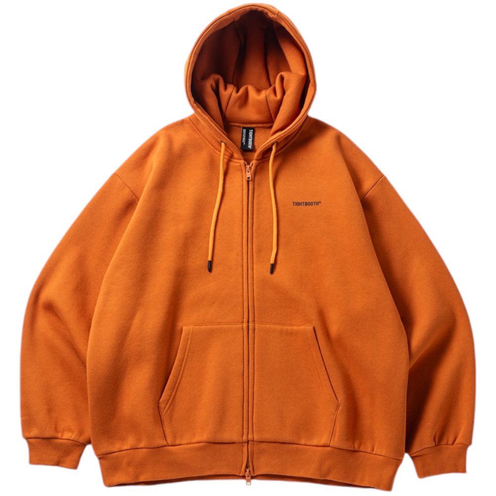 TIGHTBOOTH<BR>TBPR / LOGO ZIP HOODED SWEAT SHIRT(ORANGE)