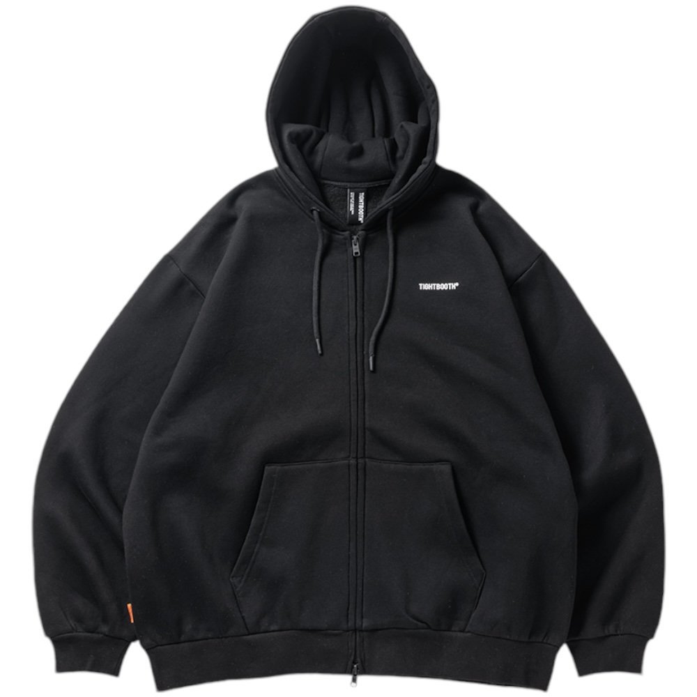 TIGHTBOOTH<BR>TBPR / LOGO ZIP HOODED SWEAT SHIRT(BLACK)