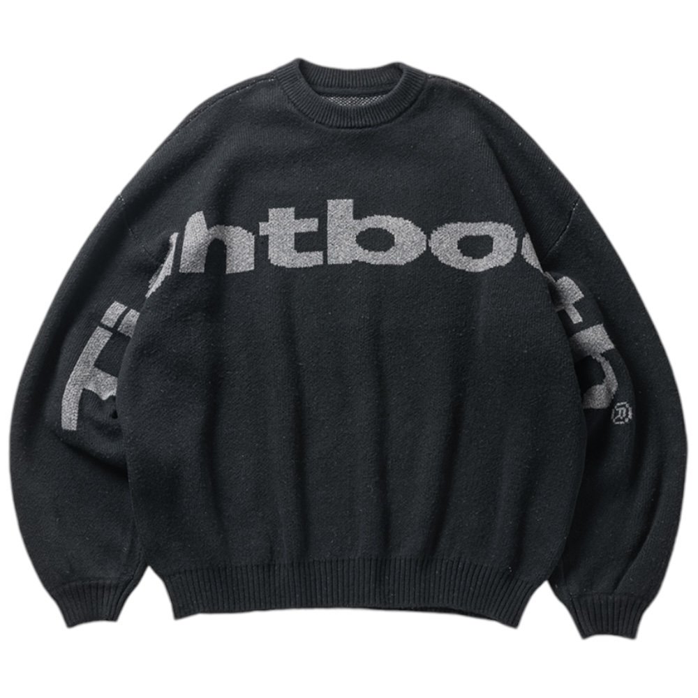 TIGHTBOOTH<BR>TBPR / BIG LOGO KNIT SWEATER(BLACK)