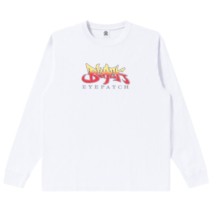 BlackEyePatch <BR>BLAZED LOGO L/S TEE(WHITE)