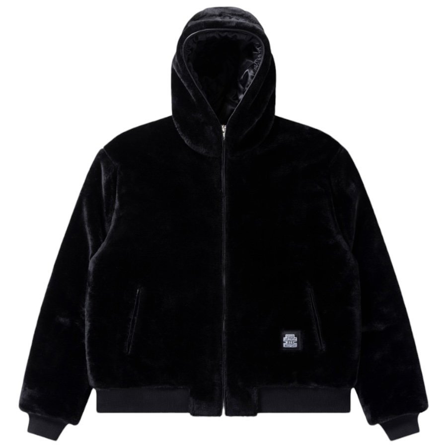 BlackEyePatch <BR>MOHAIR FAUX FUR HOODED JACKET