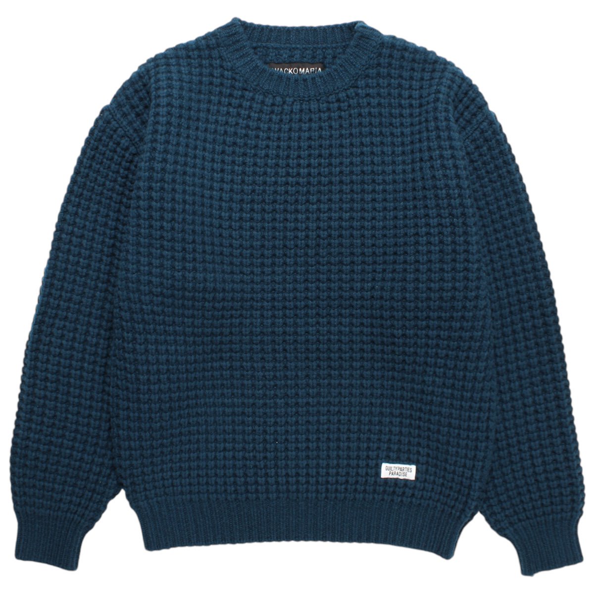 WACKOMARIA<BR>WAFFLE KNIT SWEATER(GREEN)