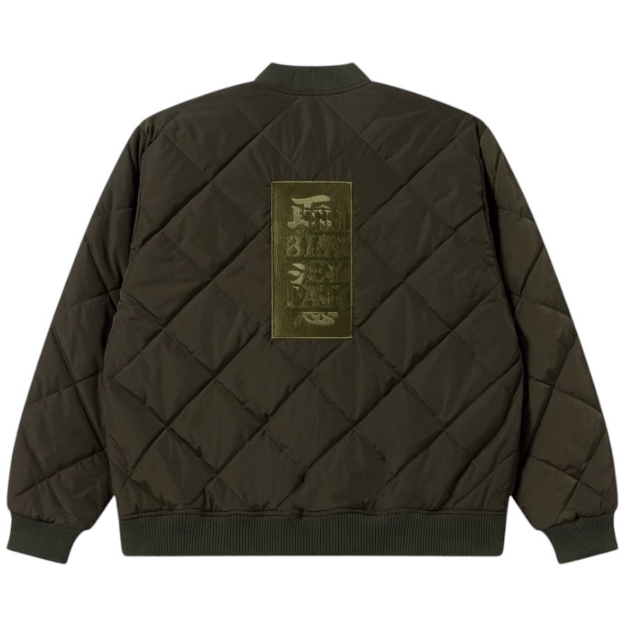 BlackEyePatch <BR>HWC LABEL EMBROIDERED QUILTED JACKET(OLIVE)