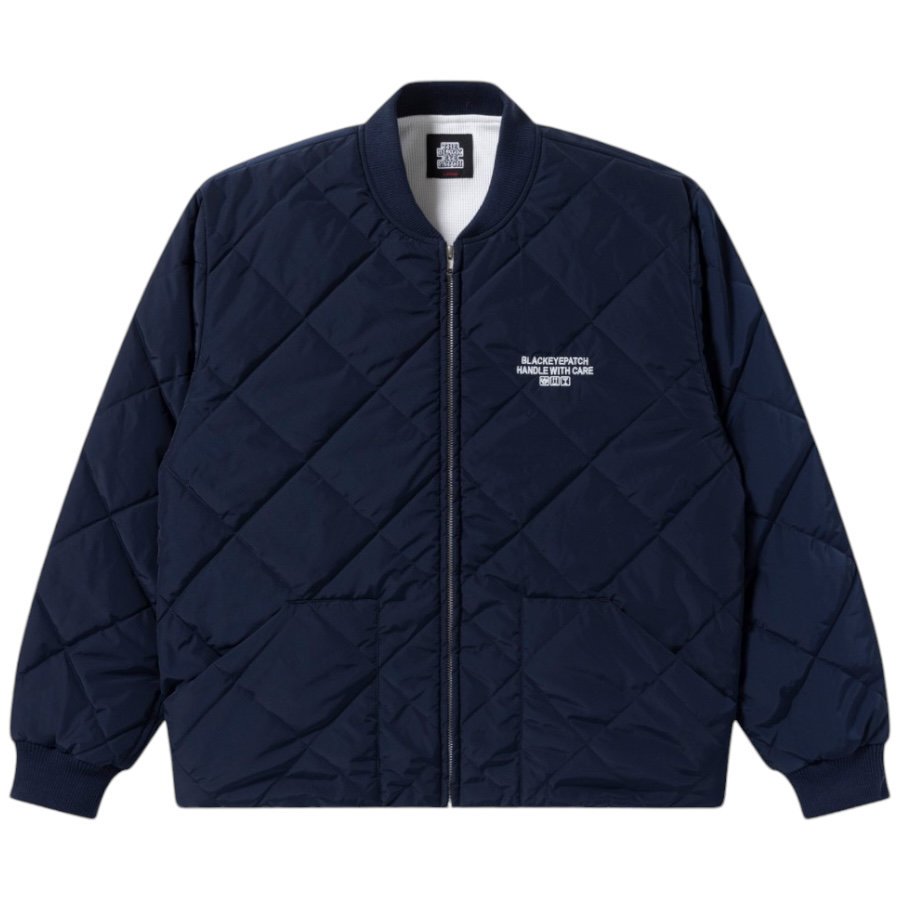 BlackEyePatch <BR>HWC LABEL EMBROIDERED QUILTED JACKET(NAVY)